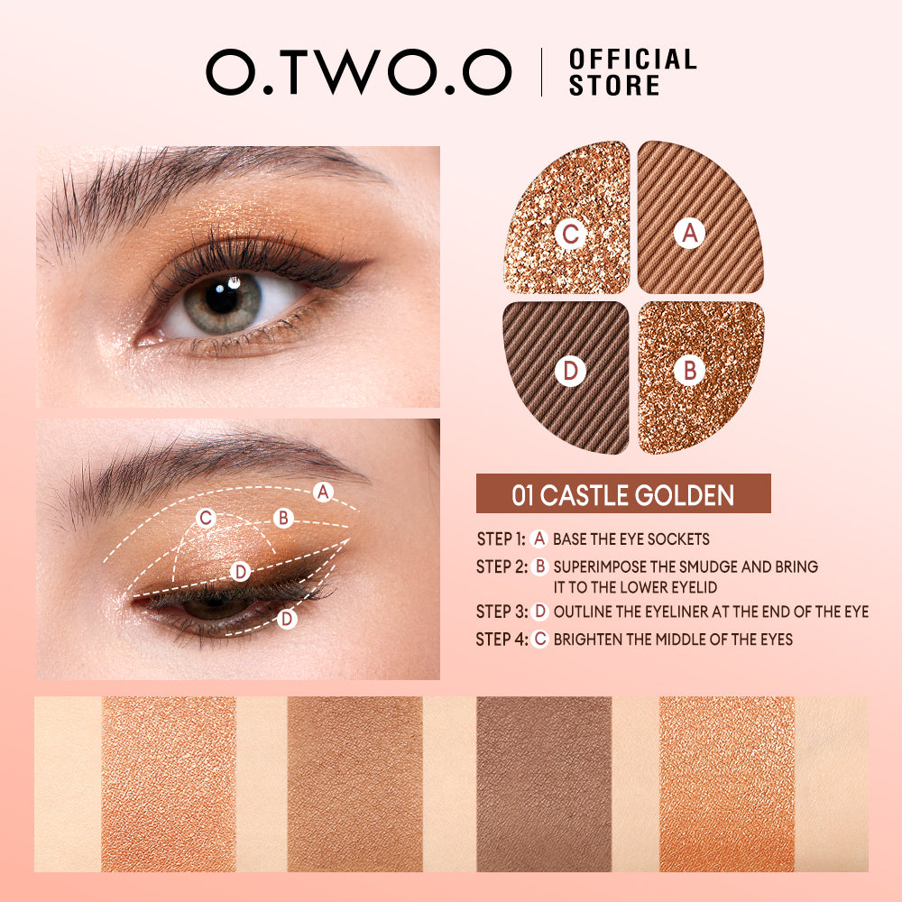 O.TWO.O Luxurious Dazzling Eyeshadow Palette | Highly Pigmented Eye Makeup UAE