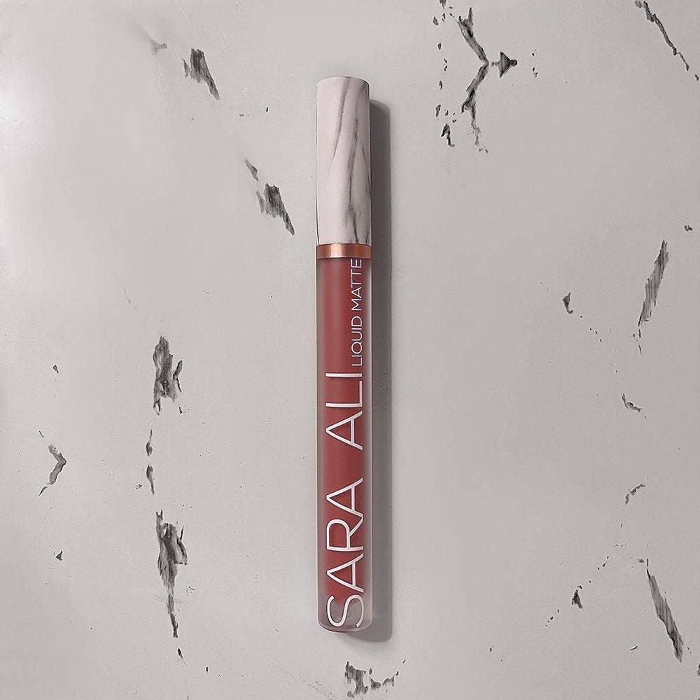 Sara Ali Cosmetics Aries neutral tone dusty rose lipstick