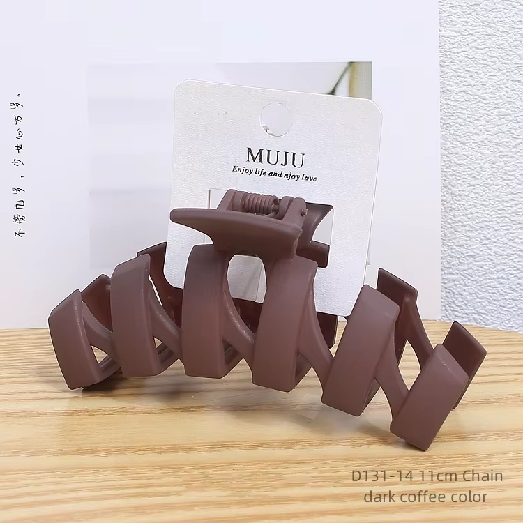 MUJU Matte Textured Hair Claw Brown β Non Slip Strong Hold Hair Clip UAE