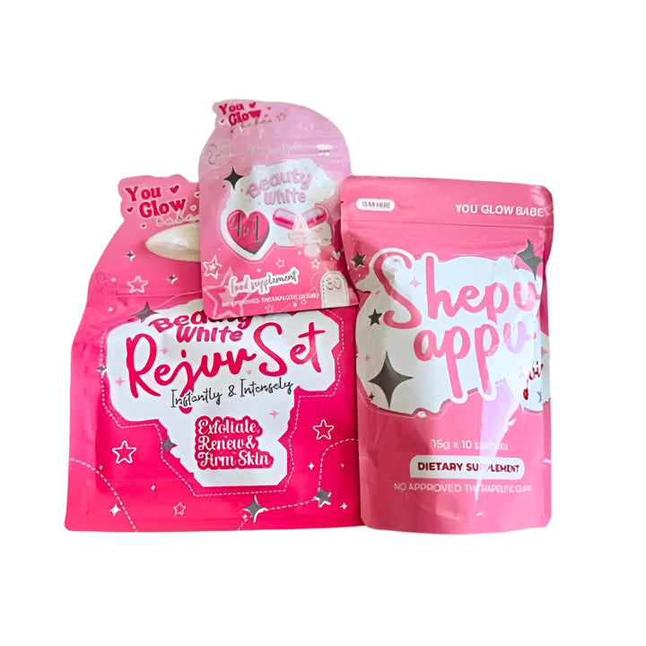 You Glow Babe Glow Combo – Sheppu Soap, Whitening Capsules & Rejuv Set UAE