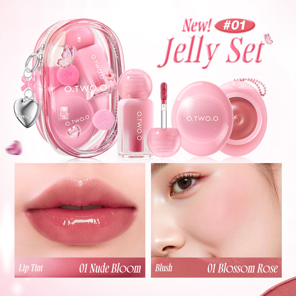 O.TWO.O Jelly Set – Hydrating Glossy Lip & Cheek Jelly Makeup UAE