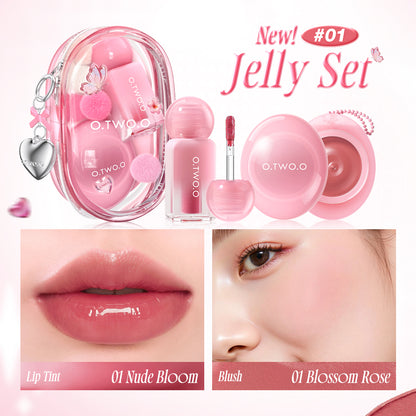 O.TWO.O Jelly Set – Hydrating Glossy Lip & Cheek Jelly Makeup UAE