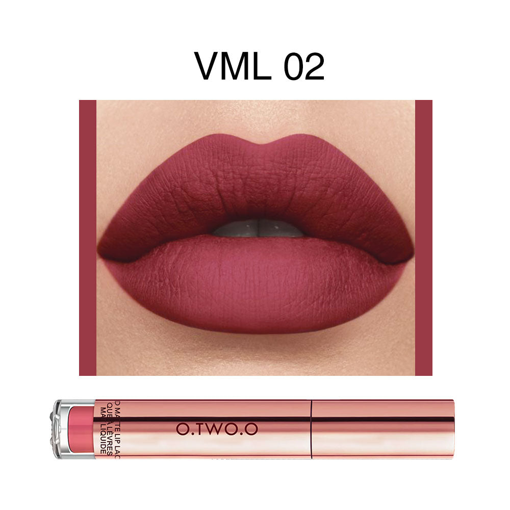O.TWO.O Waterproof Rose Gold Matte Lip Gloss – Easy Coloring Long-Wear Lipstick in UAE