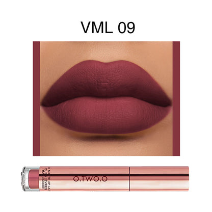 O.TWO.O Waterproof Rose Gold Matte Lip Gloss – Easy Coloring Long-Wear Lipstick in UAE