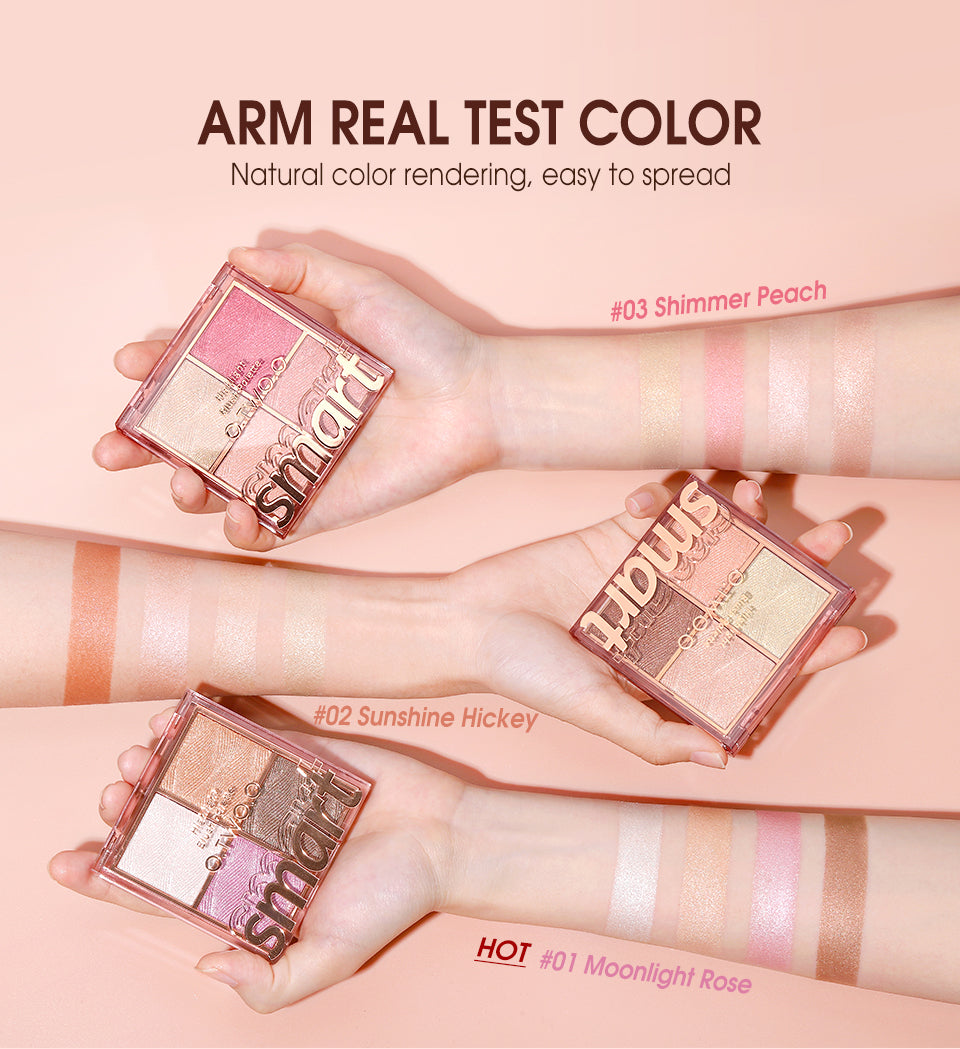 O.TWO.O 3D Glitter Glow Highlight Palette – Radiant Shimmer Highlighter UAE