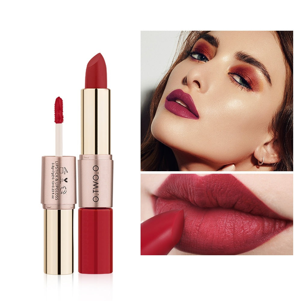 O.TWO.O Velvet Matte Lip Gloss Double-Head – Long-Lasting Waterproof Lipstick UAE

