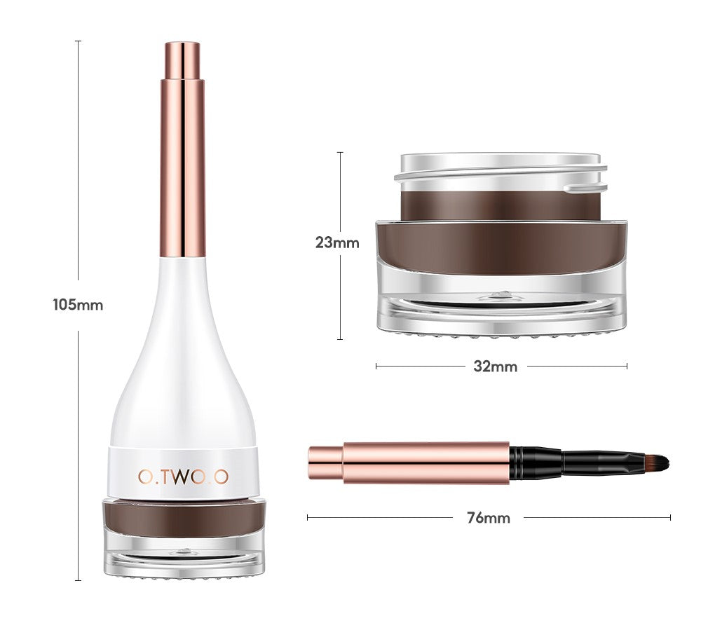 O.TWO.O 4-Color Waterproof Eyebrow Cream – 3D Brow Shaping Gel in UAE