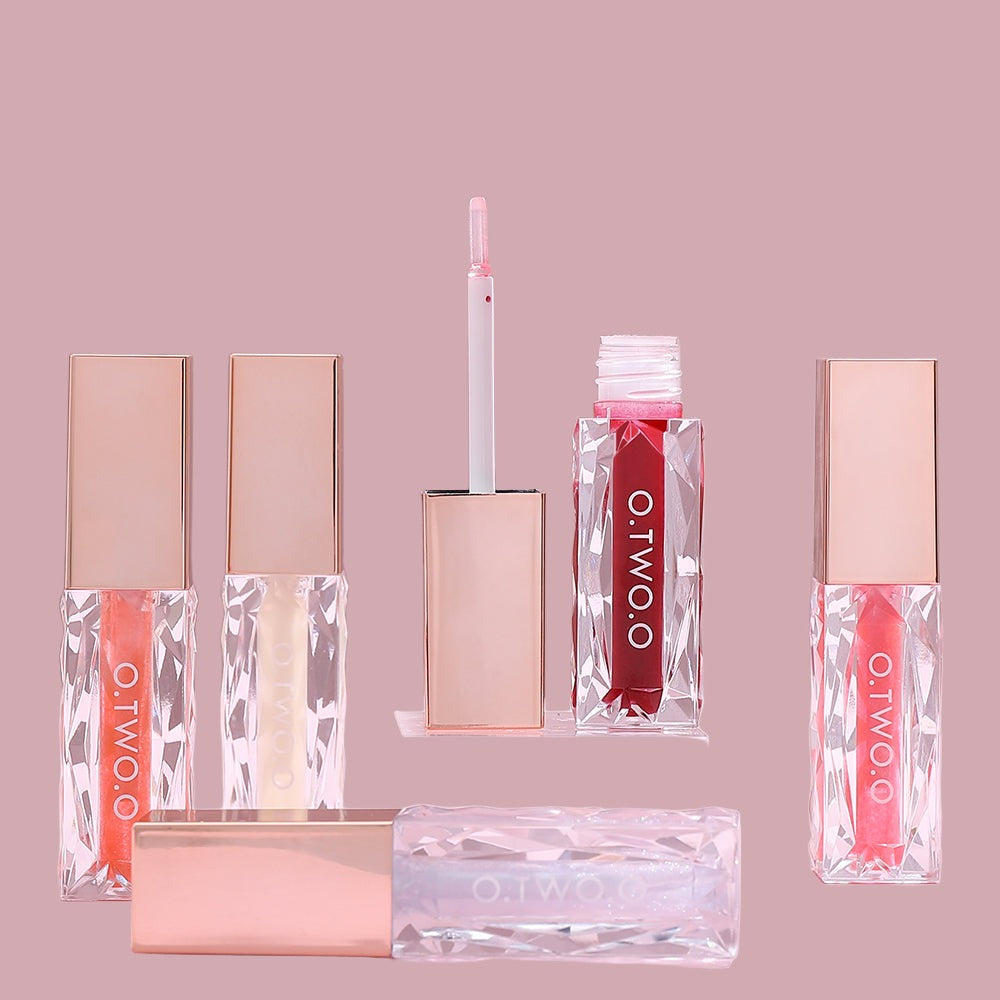 O.TWO.O 5 Colors Crystal Berry Lip Gloss – Glittery Moisturizing Plump Lip Gloss in UAE