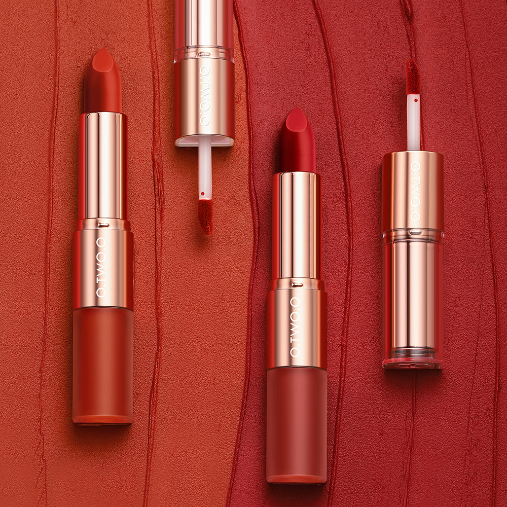 O.TWO.O Double-Ended Matte Lipstick and Gloss – Waterproof Long Lasting 2-in-1 Lip Color UAE