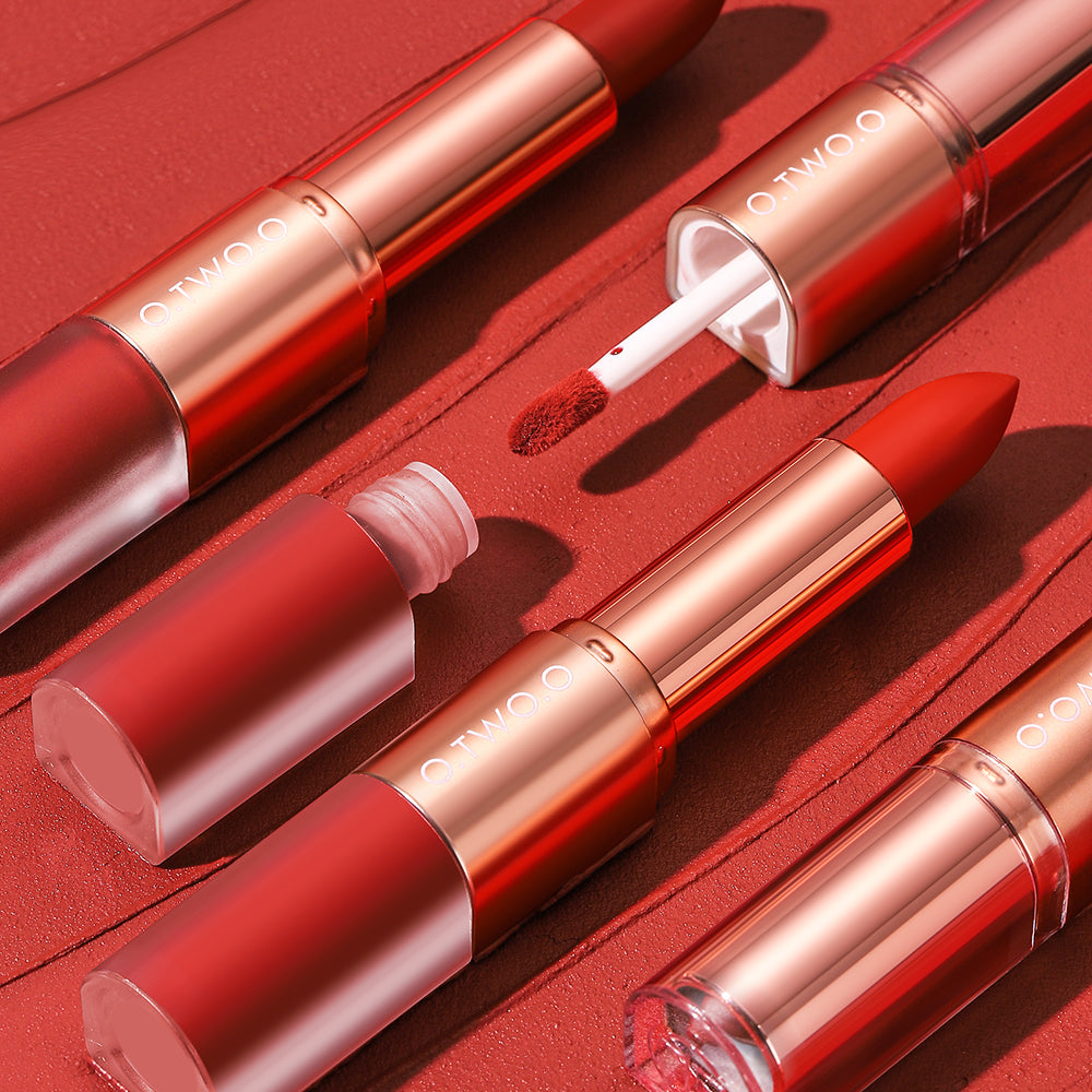 O.TWO.O Double-Ended Matte Lipstick and Gloss – Waterproof Long Lasting 2-in-1 Lip Color UAE