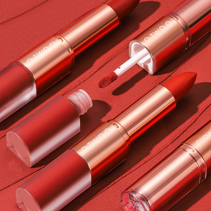 O.TWO.O Double-Ended Matte Lipstick and Gloss – Waterproof Long Lasting 2-in-1 Lip Color UAE
