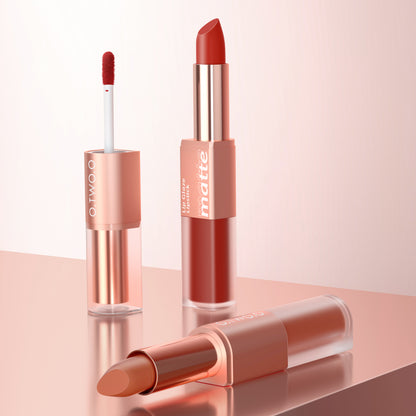 O.TWO.O Double-Ended Matte Lipstick and Gloss – Waterproof Long Lasting 2-in-1 Lip Color UAE
