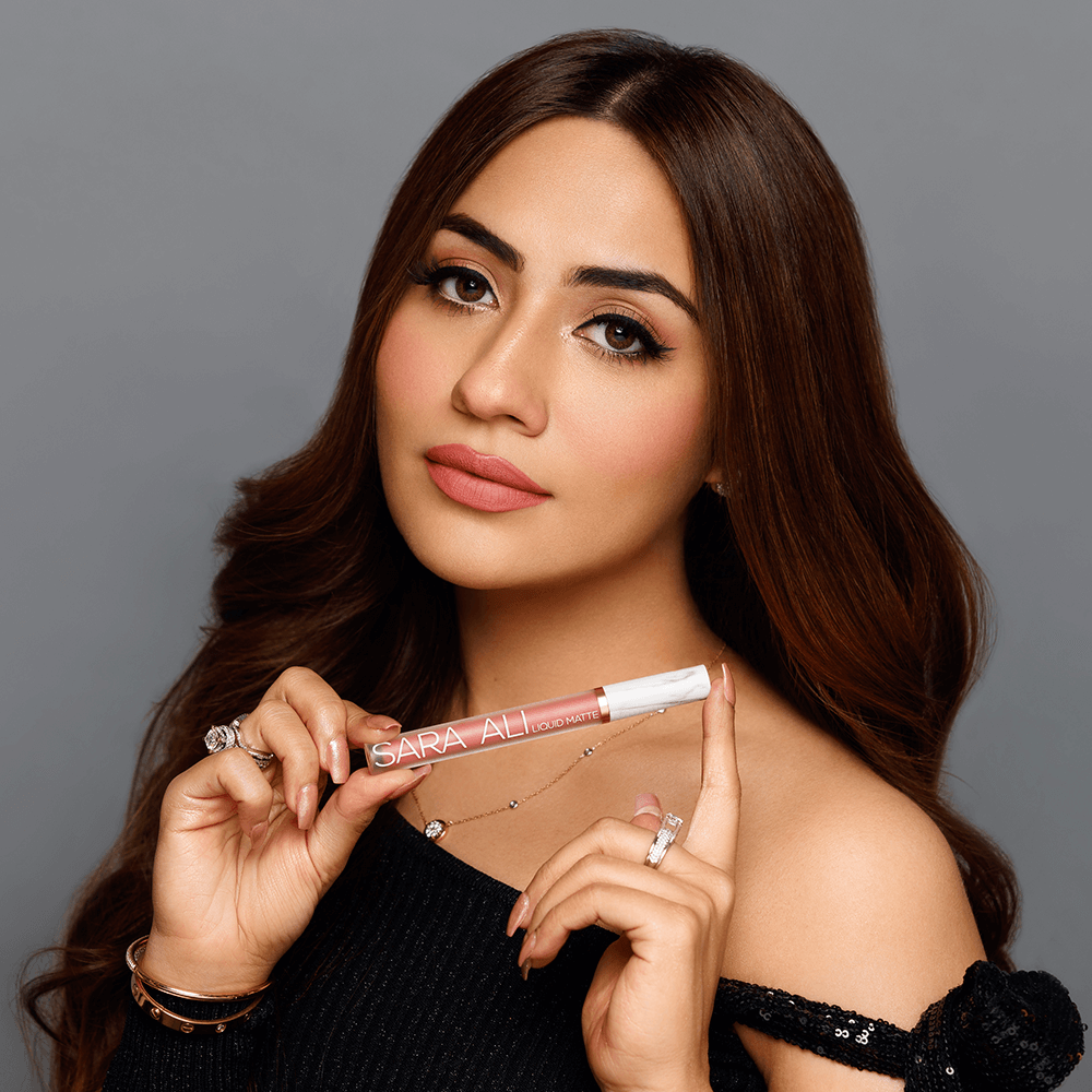 Sara Ali Cosmetics Virgo warm rose pink lipstick