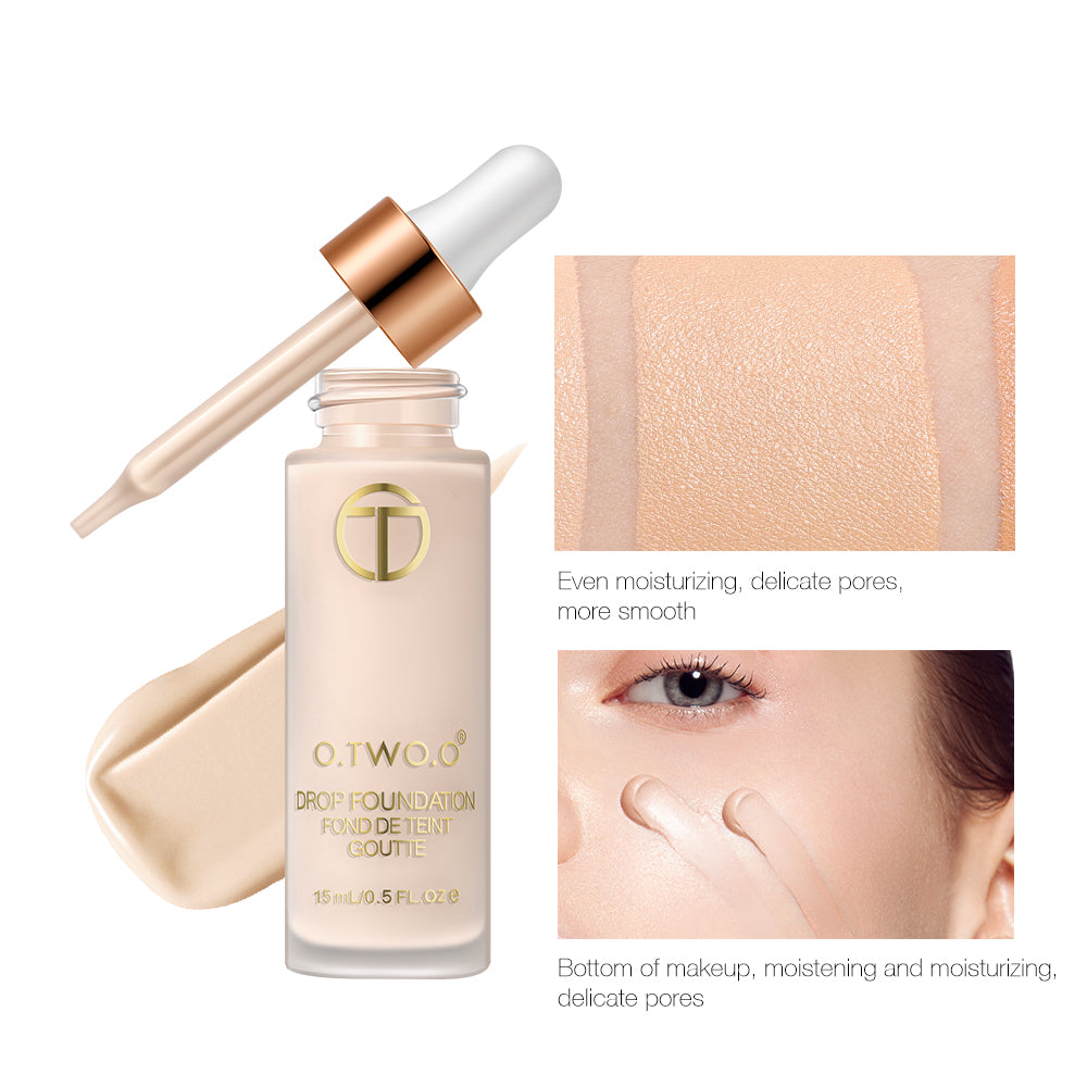 O.TWO.O Lightweight Full Coverage Drop Foundation – Oil Control Makeup for UAE Skin