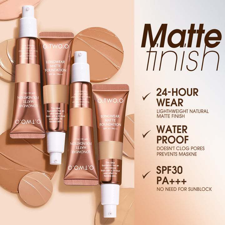 O.TWO.O Matte Finish Liquid Foundation – High Coverage Long-Lasting Foundation UAE