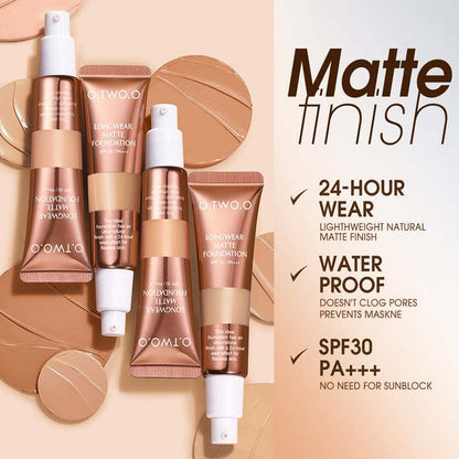O.TWO.O Matte Finish Liquid Foundation – High Coverage Long-Lasting Foundation UAE