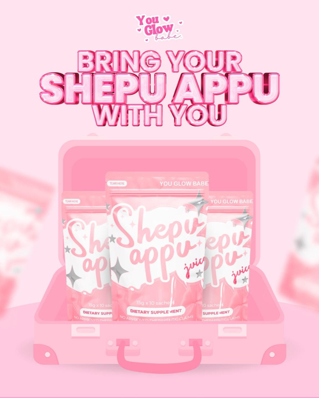 SHEPU APPU Whitening Collagen – You Glow Babe 10 Sachets for Skin Brightening UAE