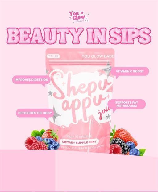 SHEPU APPU Whitening Collagen – You Glow Babe 10 Sachets for Skin Brightening UAE