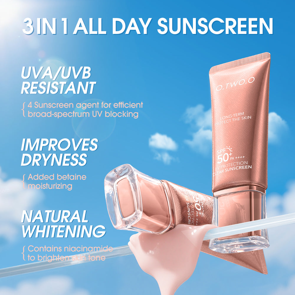 O.TWO.O SPF 50++++ Protection Clear Sunscreen – Invisible Lightweight UV Shield UAE