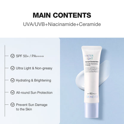 SKINEVER Water Light Sunscreen SPF50 – Lightweight UV Serum for Face UAE