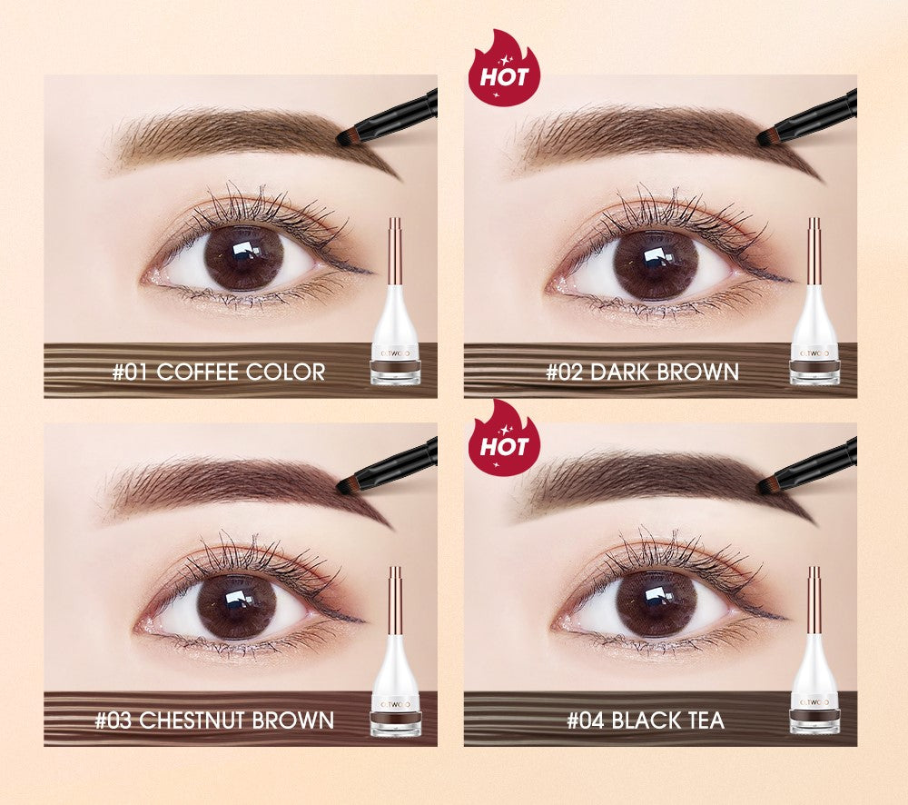 O.TWO.O 4-Color Waterproof Eyebrow Cream – 3D Brow Shaping Gel in UAE