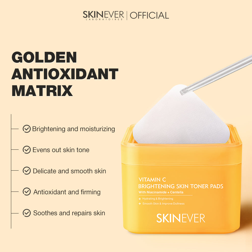 SKINEVER Vitamin C Brightening Toner Pads – Radiance Boosting Toner Pads for Glowing Skin UAE