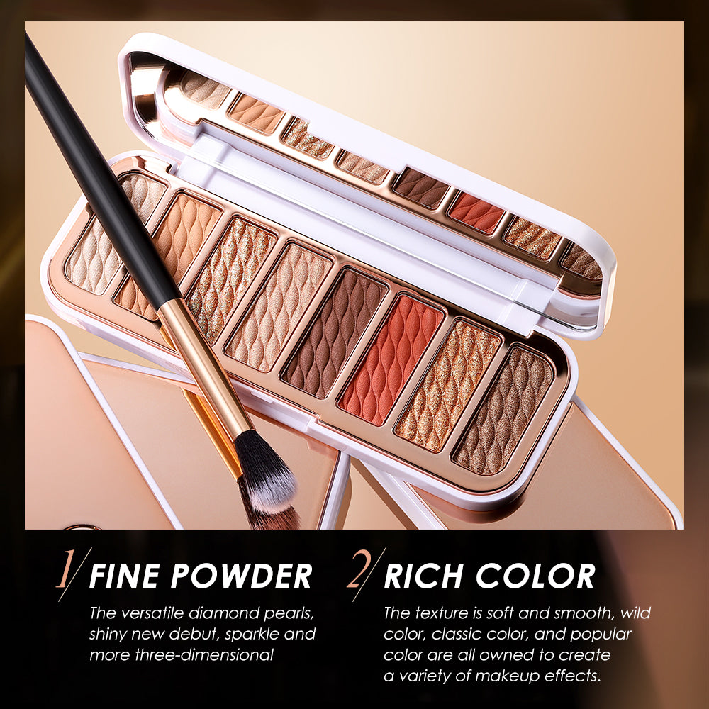 O.TWO.O 8-Color Luxury Gold Eyeshadow Palette – Matte & Shimmer Glam Makeup in UAE

