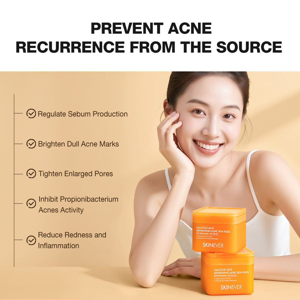 SKINEVER Salicylic Acid Refreshing Acne Skin Pads – Anti-Acne & Oil Control Pads for Clear Skin UAE