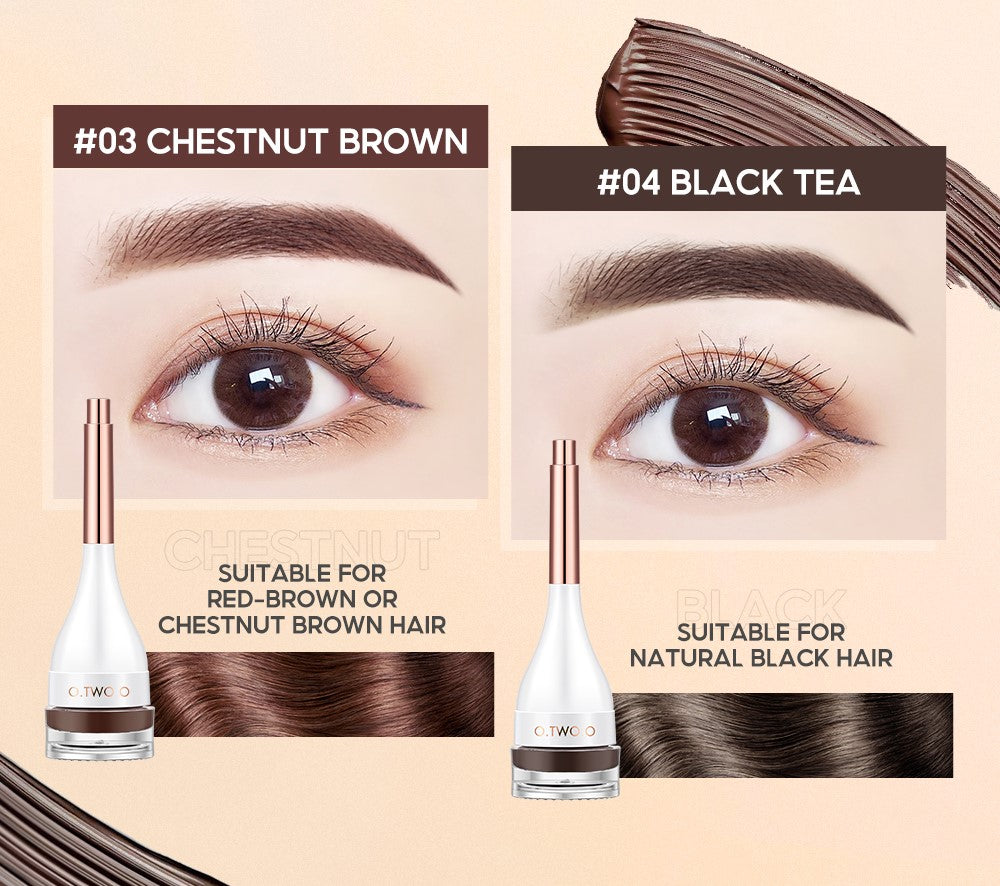 O.TWO.O 4-Color Waterproof Eyebrow Cream – 3D Brow Shaping Gel in UAE