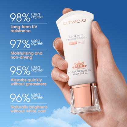 O.TWO.O Clear Sunscreen SPF 30 PA+++ – Lightweight UV Protection for UAE Weather