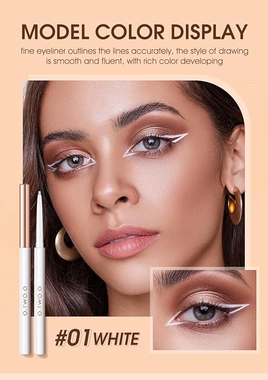 O.TWO.O White Delicate Waterproof Eyeliner – Smudge-Proof Eye Makeup in UAE