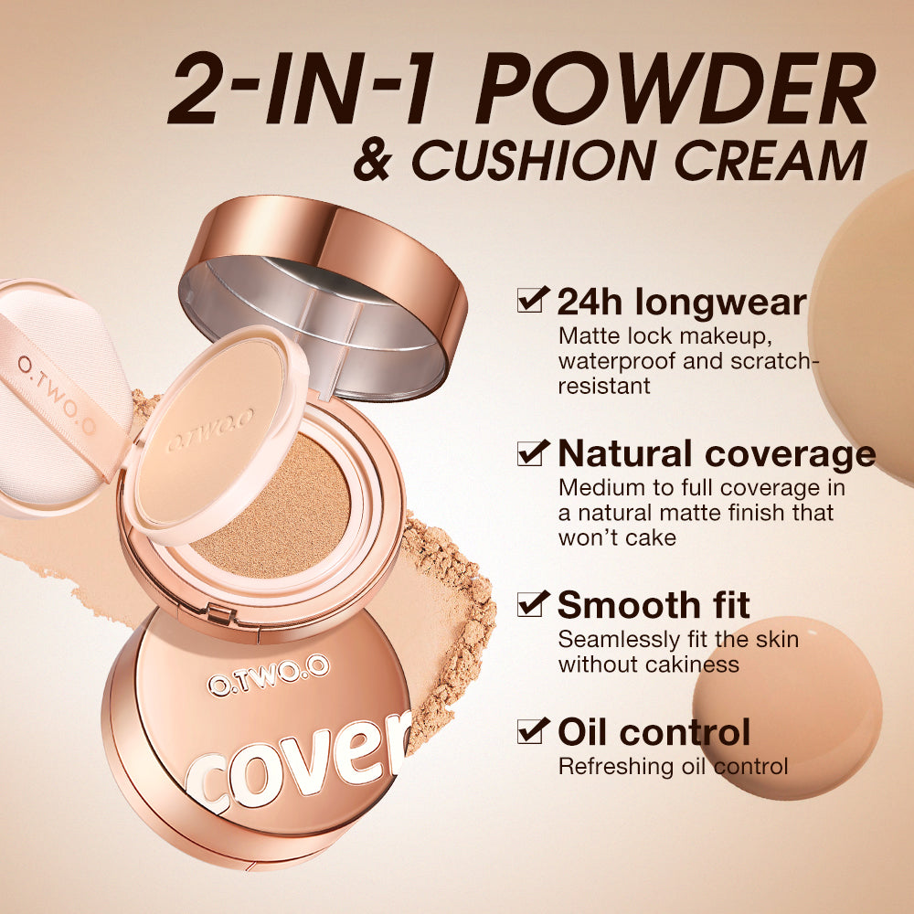 O.TWO.O Soft Focus Powder and Cushion Cream Set – Long-Lasting Hydrating Glow for UAE Skin