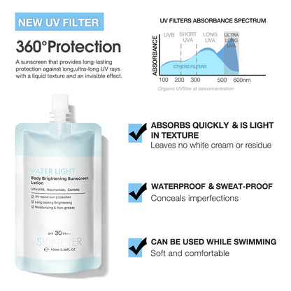 SKINEVER Water Light Body Brightening Sunscreen Lotion – SPF50 UAE