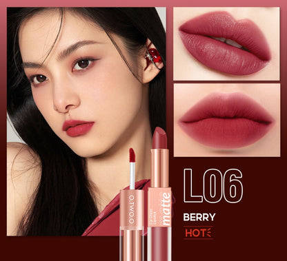 O.TWO.O Double-Ended Matte Lipstick and Gloss – Waterproof Long Lasting 2-in-1 Lip Color UAE