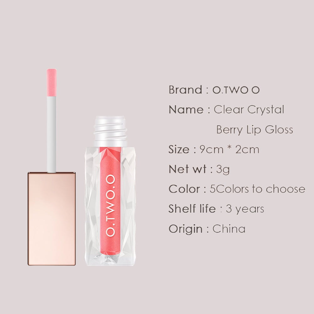 O.TWO.O 5 Colors Crystal Berry Lip Gloss – Glittery Moisturizing Plump Lip Gloss in UAE