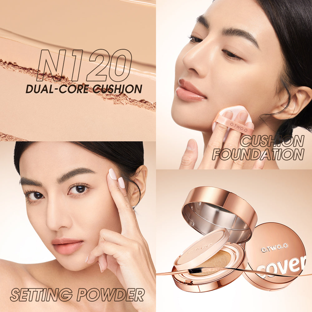 O.TWO.O Soft Focus Powder and Cushion Cream Set – Long-Lasting Hydrating Glow for UAE Skin