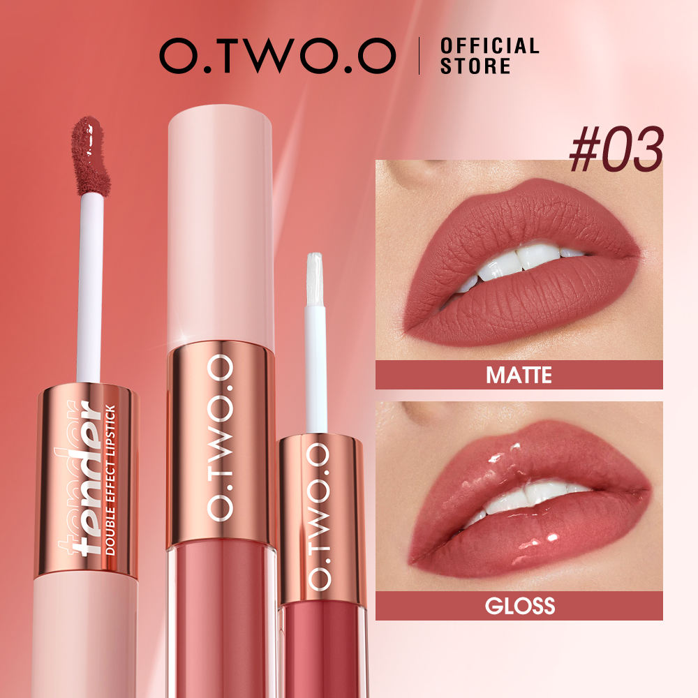 O.TWO.O Double Effect Matte & Gloss Lipstick – Dual Finish Lip Color UAE