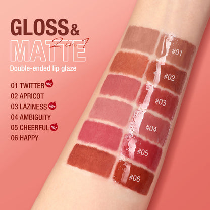 O.TWO.O Double Effect Matte & Gloss Lipstick – Dual Finish Lip Color UAE