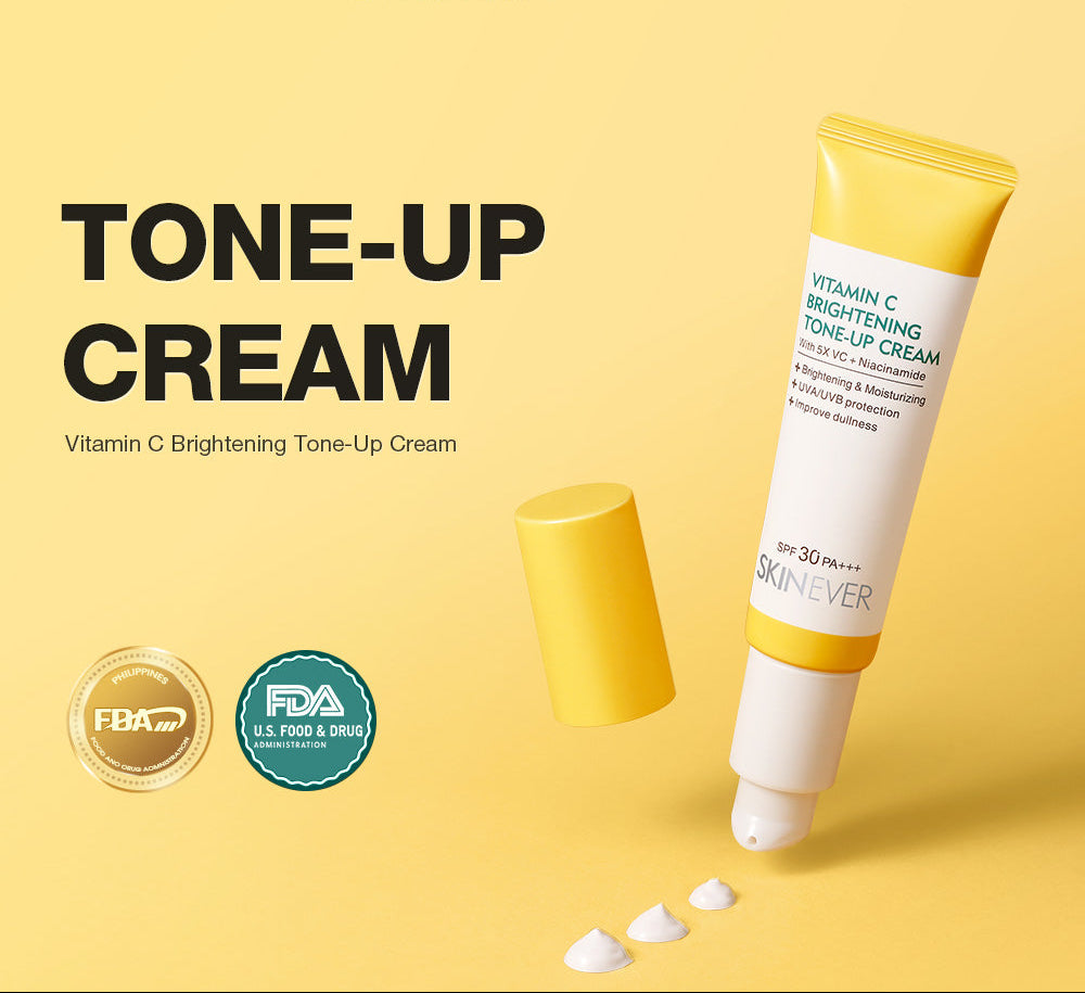 SKINEVER Vitamin C Brightening Tone-Up Cream – Instant Glow, Dark Spot Correcting & Hydrating Moisturizer | UAE
