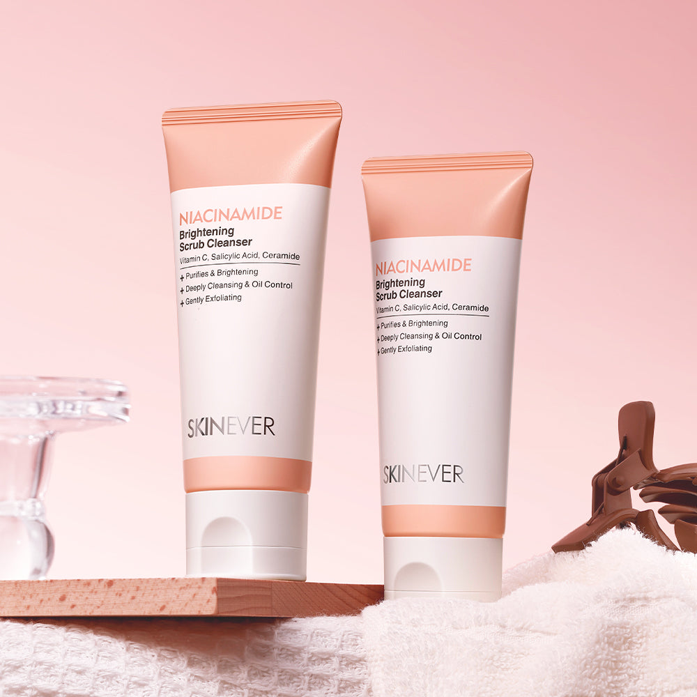 SKINEVER Niacinamide Brightening Deep Clean Scrub Cleanser – Exfoliating & Pore Refining Face Wash UAE