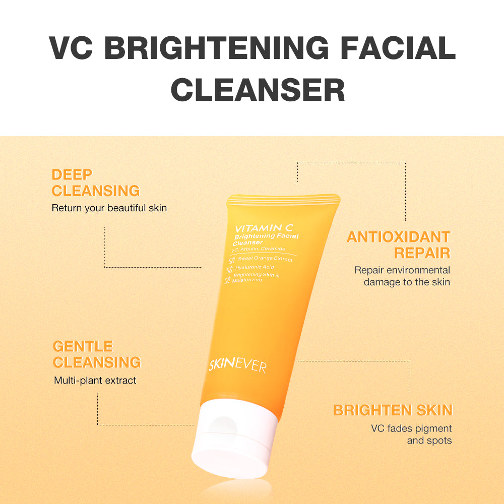 SKINEVER Vitamin C Brightening Facial Cleanser – Glow Boosting Daily Face Wash UAE