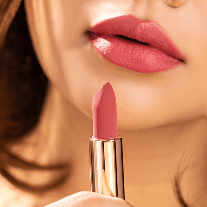 Sara Ali Cosmetics Move On warm rose pink bullet lipstick
