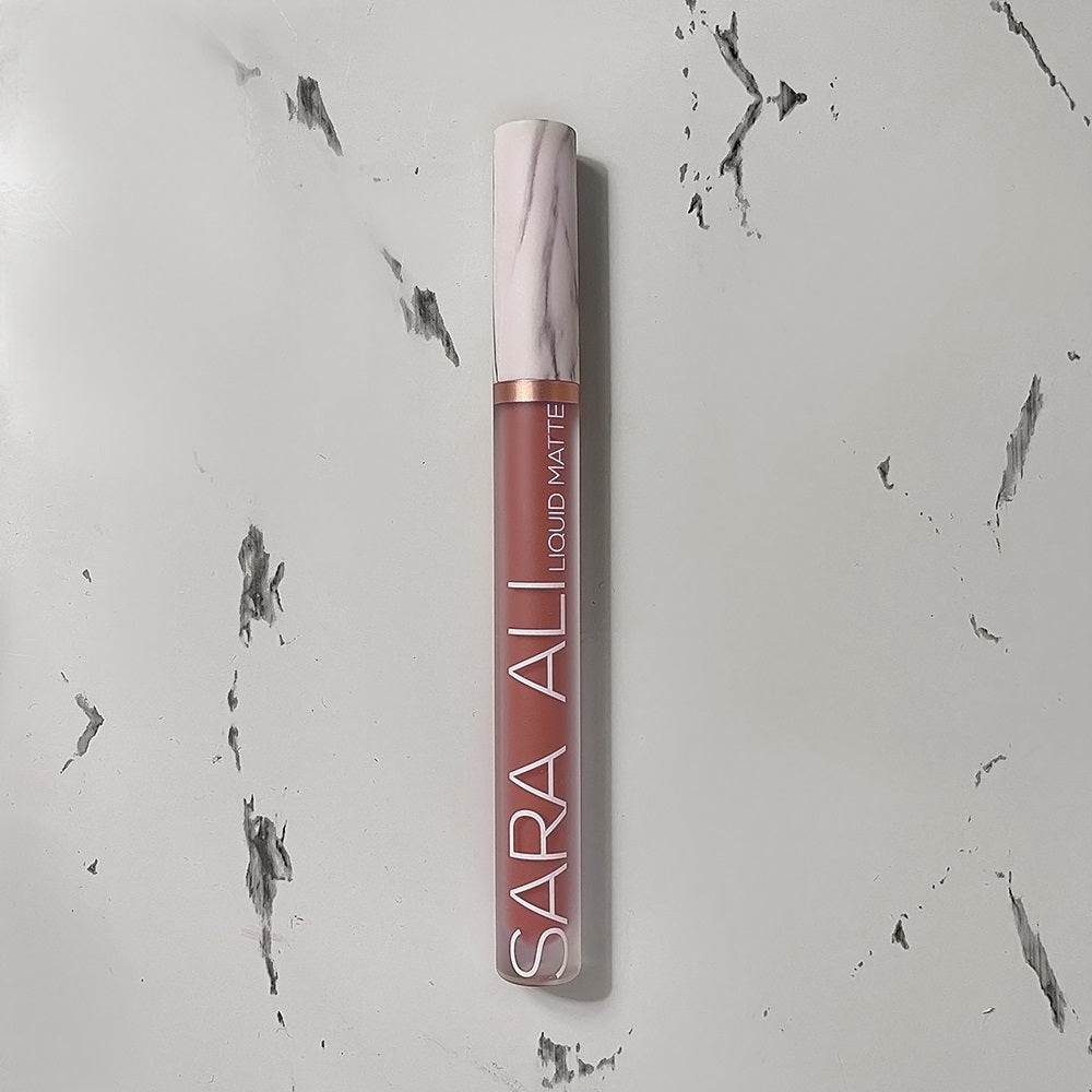 Sara Ali Cosmetics Pisces warm tone peachy pink lipstick