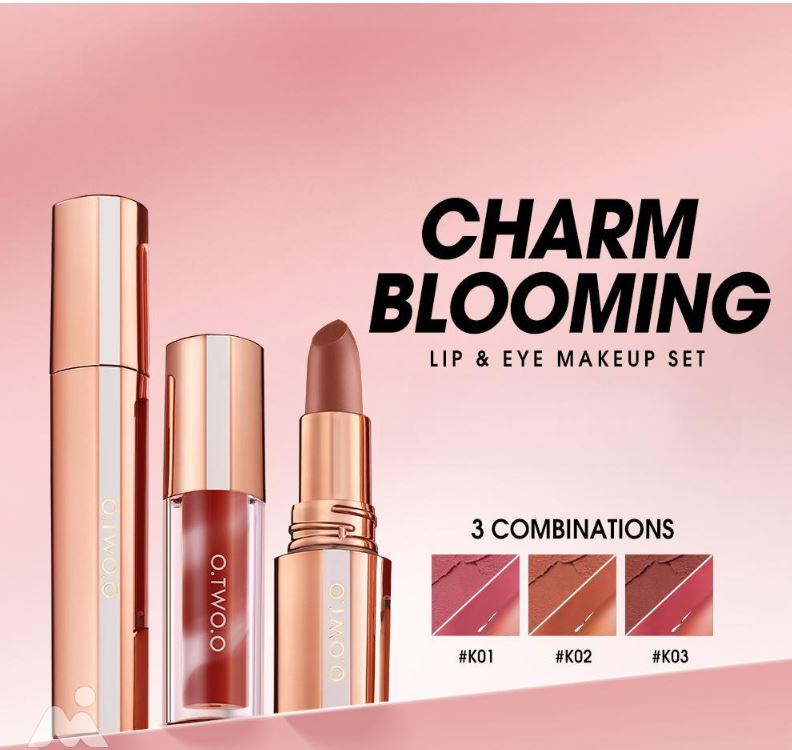 O.TWO.O Charm Blooming Lip and Eye Set – Vibrant Long-Lasting Makeup in UAE

