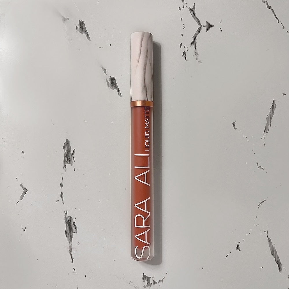 Sara Ali Cosmetics Taurus warm tone medium brown lipstick