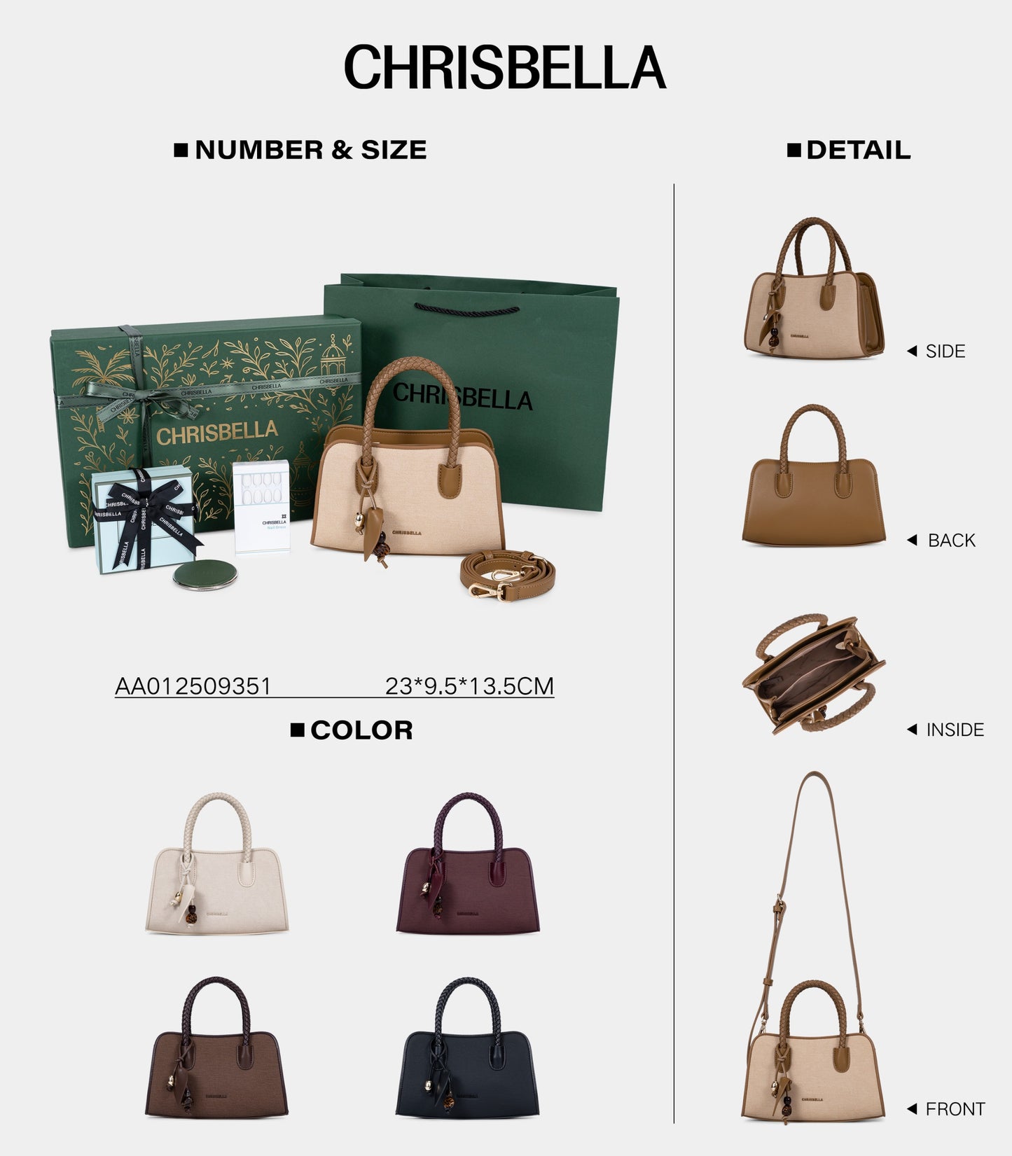 Chrisbella Mini Dome Tote Bag with Gift Box | Multi-Color Women's Handbag UAE