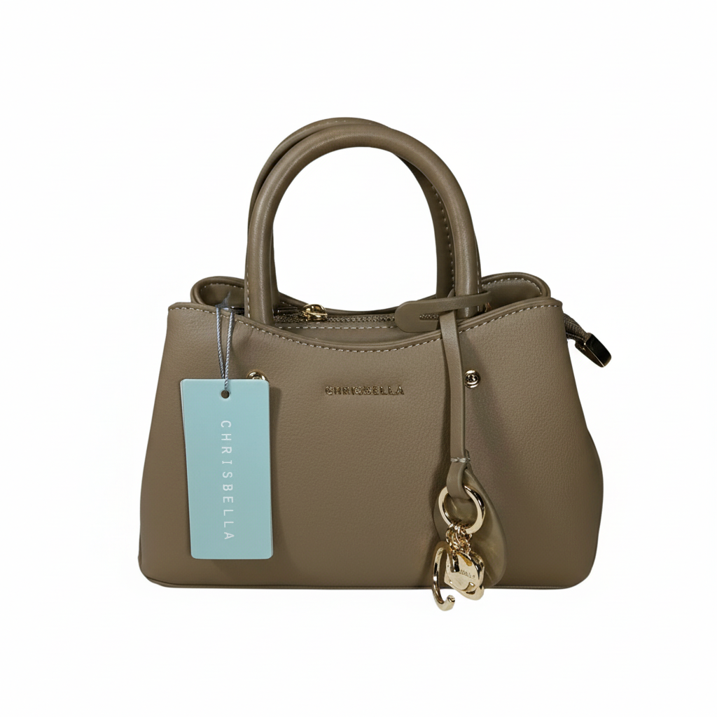 Beige Chrisbella handbag with background removed