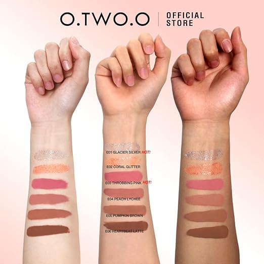 O.TWO.O Coral Shimmer Glitter Eyeshadow – Sparkling Coral Eye Makeup UAE