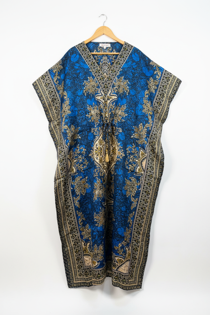 Premium blue kimono long dress for women