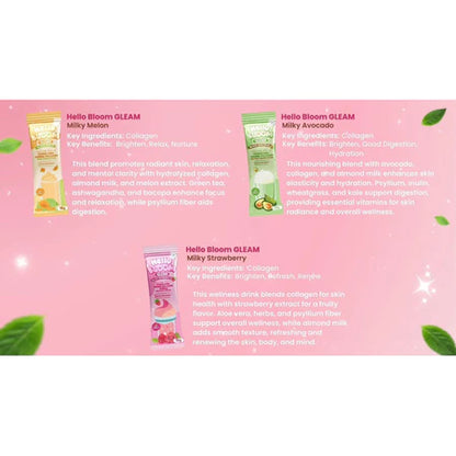 Hello Bloom Gleam Milky Melon – Creamy Melon Drink Sachets UAE